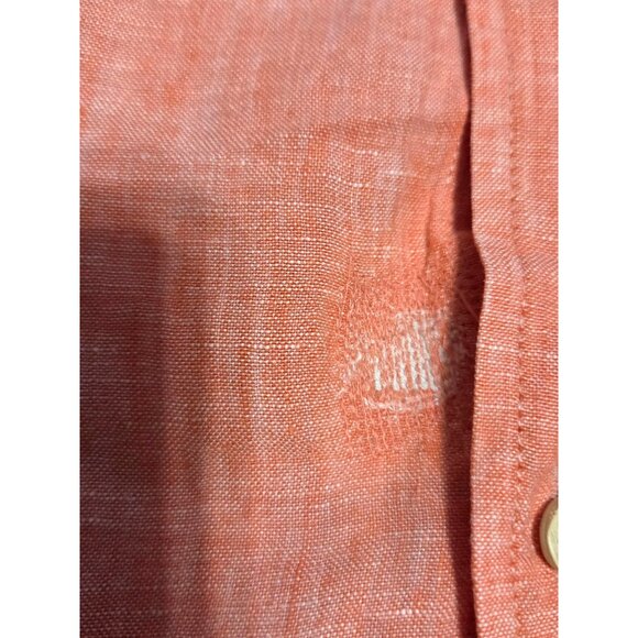 Jos A Bank Linen Shirt Mens XL Short Sleeve Collared Button Down Coral Sri Lanka - Picture 3 of 6